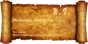 Medvegy Valéria névjegykártya